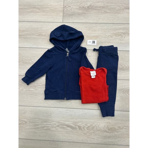 Hanna Andersson teddy bear sweat suit wirh Red 18-24 months - Picture 1 of 7